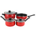 thumbnail image 1 of Casselman Ensemble de Batterie de Cuisine Rouge avec Poignée en Bakélite - 7 Pcs, 1 of 1