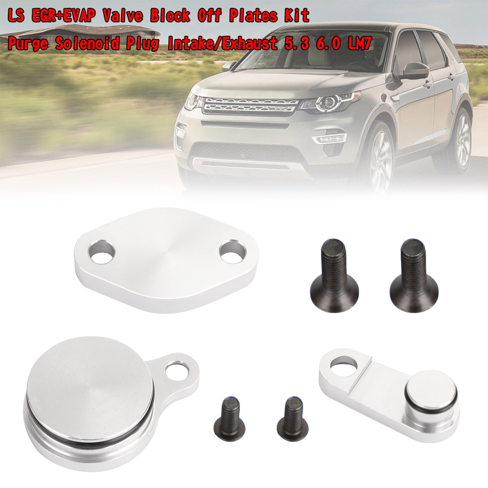 LS EGR+EVAP Valve Block Off Plates Kit Purge Solenoid Plug Intake