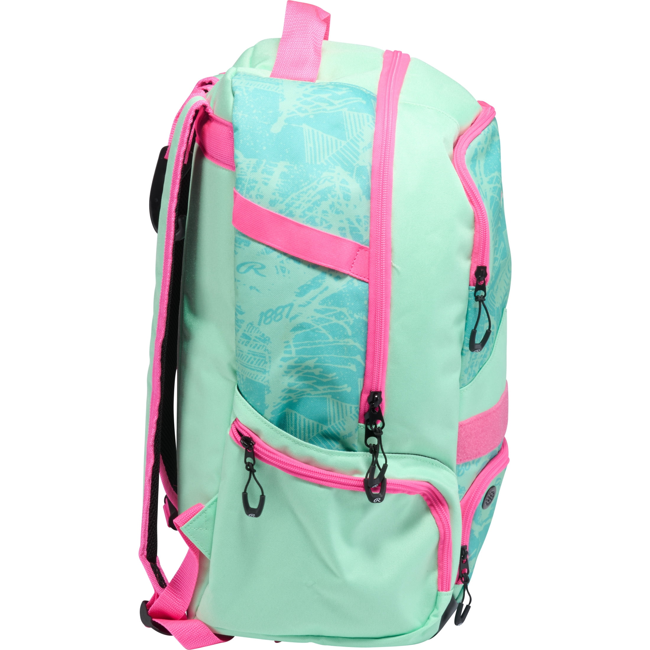 Rawlings Gamer Series Baseball Backpack | Bat & Gear Bag | Mint/Pink