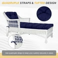 thumbnail image 5 of BPS 76" x 22" x 5" Tufted Chaise Lounge Cushion, Water-Resistant Outdoor Wicker Patio Chair Cushion, Set of 2 - Dark Blue, 5 of 9