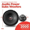 thumbnail image 4 of Pyle PLPW10D 10" 2000W Car Subwoofer Audio Power Subs Woofers DVC 4 Ohm, 2 Pack, 4 of 8