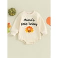 thumbnail image 2 of Liacowi Baby Girls Thanksgiving Romper Turkey Letter Print Long Sleeve Bodysuits 3 6 12 18 Months Newborn Spring Autumn Onesie, 2 of 8