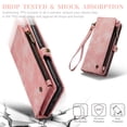 thumbnail image 6 of CaseMe Leather Case for Samsung Galaxy A32 5G,2 in 1 Detachable Wallet Case with 8-Card Holder Zipper Bills Slot,Magnetic Shockproof Flip Leather Cover Zipper Pocket Phone Cases,Pink, 6 of 8