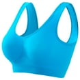 thumbnail image 2 of Women's Plus Size Bras, Sports Bras for Women Full Coverage Wirefree Workout Bras Full Support Everyday Bra,Blue,S, 2 of 4