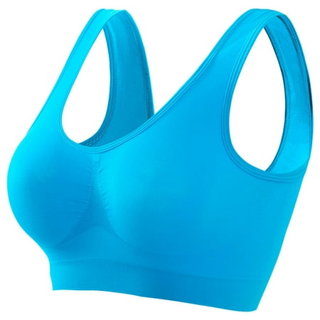 Kddylitq Seamless Bras For Women Bralette Breathable Adjustable Balconette Push Up Bra Smoothing Compression Running Sport Push Up Wirefree Wireless Placed Lingerie Bras Blue S