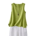 thumbnail image 2 of Linen Tank Tops For Women Plus Size Linen Tops Cute Linen Tops For Women Natural Fiber Clothing For Women Tops To Wear With Wide Leg Pants For Women Summer Sleeveless Tops For Women, 2 of 9