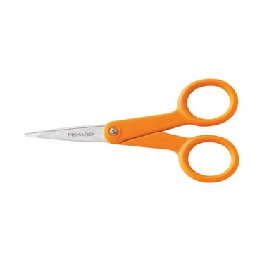 Fiskars Premier No. 5 Micro-Tip Orange-Handled Fabric Scissors - Double Loop Handle - Sewing and Craft Scissors - Orange
