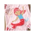 thumbnail image 5 of Aunavey Kids Toddler Baby Girl One Piece Swimsuit Beach Wear Striped Mermaid Tassels Swimwear Bathing Suits, 5 of 8