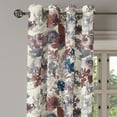 thumbnail image 3 of Ambesonne Flower Grommet Curtain, Art Aquarelle Floral Leaves, 50"x120", Ivory Pale Redwood and Blue, 3 of 5