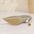 thumbnail image 5 of Miluxas Heel Pumps for Women Pointed Toe Wedding Dress Shoes High Heels Slip on Prom Shoes Silver 9(42), 5 of 9