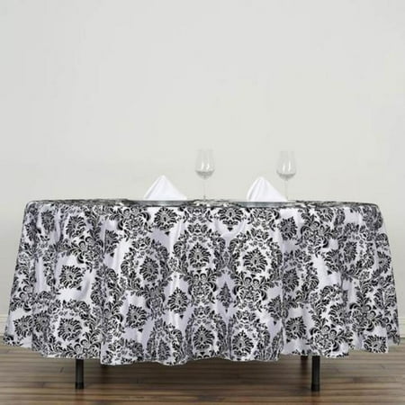 Efavormart Round Flocking Damask Tablecloths For Kitchen Dining