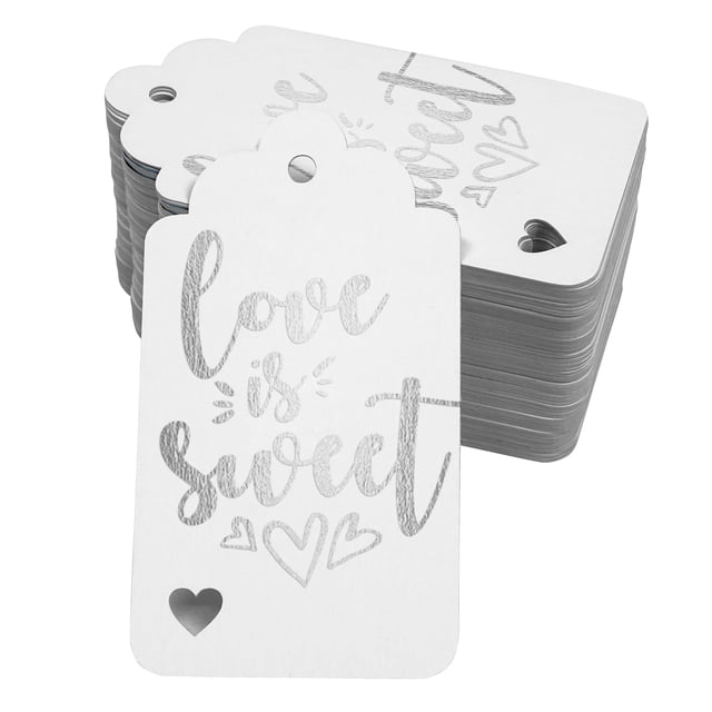 Inkdotpot Silver Foil Paper Hang Tags Love Is Sweet Wedding Favor Tags 50 Pack
