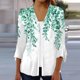 thumbnail image 1 of ICHUANYI Clearance Fashion Women Summer 3/4 Sleeve Cardigan Solid Color Casual Blouse Tops(Army Green, XL) ICHUANYI WER2023081107455, 1 of 5