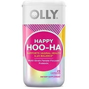 Olly Happy Hoo-Ha Women Probiotic 25 Capsules! Formulated with Multi-Strain Female-Focused Probiotic! Supports Vaginal Health and pH Balance! Choose from 1 Pack, 2 Pack Or 3 Pack! (1 Pack)