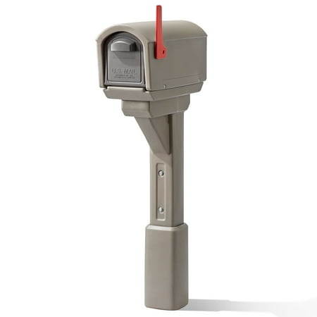 Step2 MailMaster Express Mocha Plastic Double Door Mailbox with Back Access