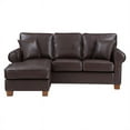 thumbnail image 4 of OSP Home Furnishings Rylee Rolled Arm Sectional in Cocoa Faux Leather with Pillows and Coffee Legs, 4 of 8
