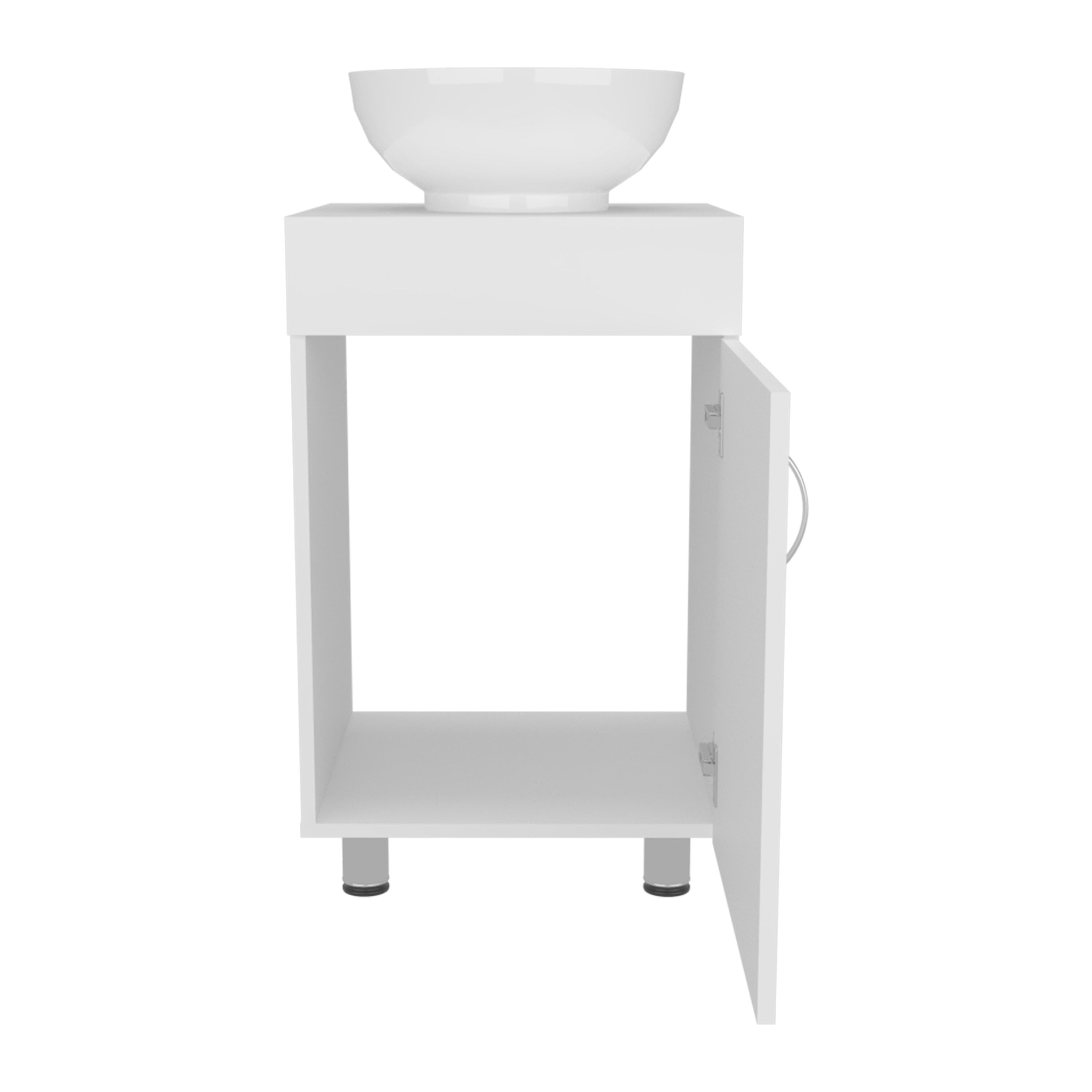 Vanity With Sink, Bathroom Vanity with Sink, 1 Door, 4 Legs, White Bathroom Vanity,Engineered Wood Single Sink Vanity, Bath & Faucets Bathroom Vanities