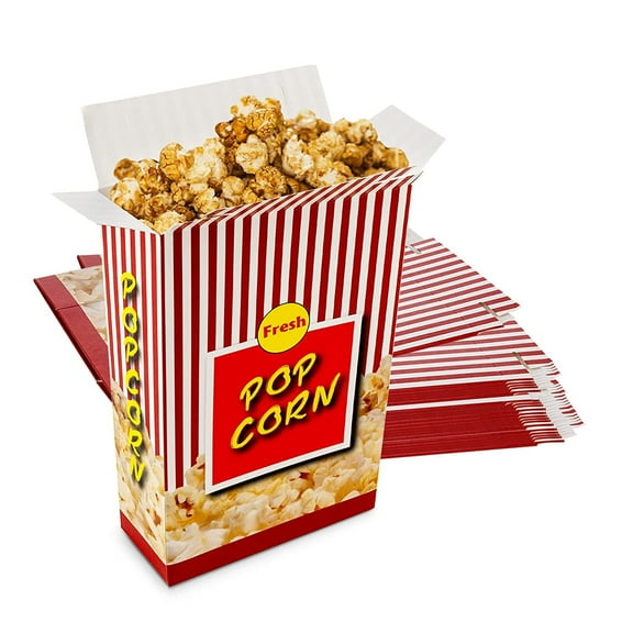 MT Products Paper Popcorn Boxes - 1 oz Colorful Popcorn Buckets - Pack of 50