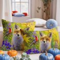 thumbnail image 5 of Decorative Throw Pillow Covers 20x20 Inch Set of 2 Fox Fall Decor Pillow Cases for Couch, Hummingbird Wildflower Cushion Case for Living Room Bedroom Bed Car Chair, 5 of 9