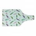thumbnail image 1 of Feathers Cutting Board, Irregular Watercolors Bird Feather Patterns in Soft Pastel Mint Plumage Design, Tempered Glass Cutting and Serving Board, Wine Bottle Shape, Multicolor, by Ambesonne, 1 of 1