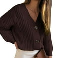 thumbnail image 4 of Gvmfive Womens Open Front Cardigan Chunky Cable Knit Sweater Coat, 4 of 4