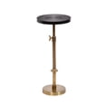 thumbnail image 4 of Kate and Laurel Engles Traditional Adjustable-Height Pedestal Drink Table, 10 x 10 x 30, Antique Brass and Black, Vintage Round Indoor Metal Plant Stand with Embossed Sunburst Pattern, 4 of 10