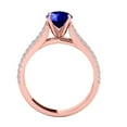 thumbnail image 4 of Mauli Jewels Engagement Rings for Women 1.20 Carat Halo Unique Design Tanzanite And Diamond Engagement Ring Crafted 4-prong 14k Solid Rose Gold, 4 of 7