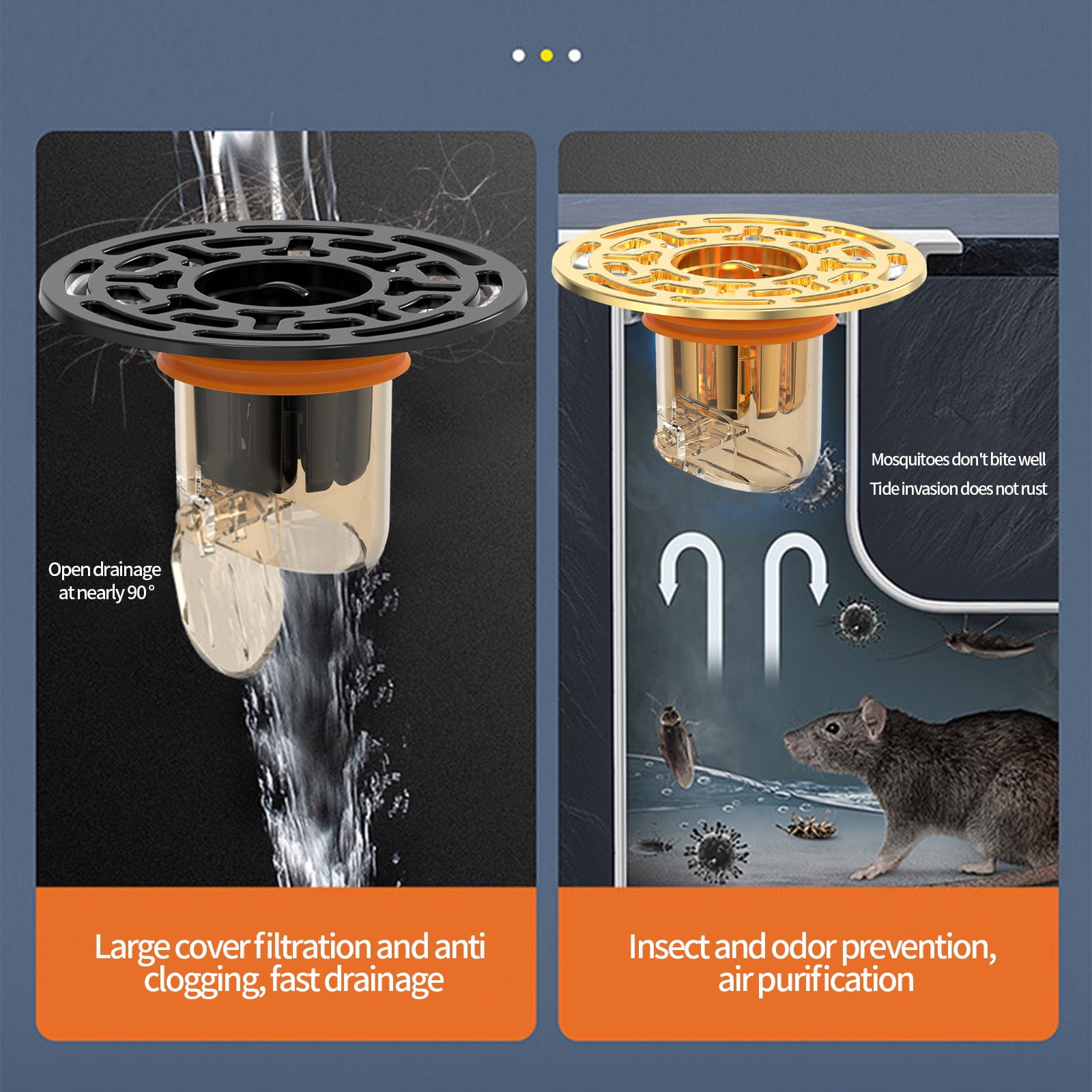 Dvkptbk Floor Drain Drains Backflow Preventer Shower Floor Drains