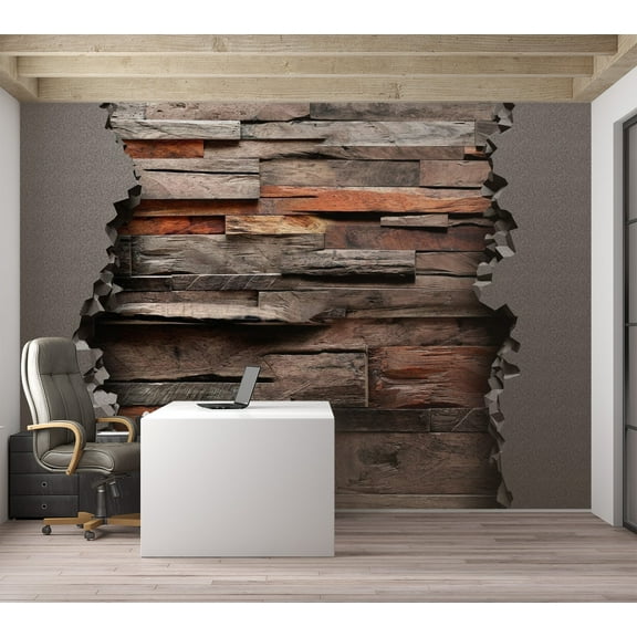 Tiptophomedecor Background & Patterns Wallpaper Wall Mural - Hidden Brown Slate Wall