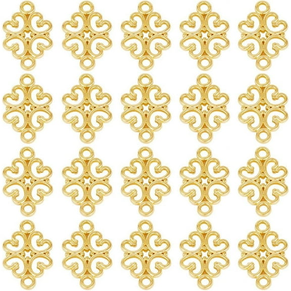 1 Box 100PCS Flower Connectors Connector Charms Gold Flower Hollow Chandelier Components Connectors Links Double Sided Charms for Jewelry Making Charms Earrings Necklace Bracelets DIY Crafts