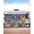 thumbnail image 5 of 4th of July RV Awning Sun Shade Screen 9'X15.3' Majestic Soaring Eagle Mesh Sunscreen American Flag Sky Could Awning Shade Screen with Zipper UV Blocker Completed Kits for RV Motorhome Camper, 5 of 7