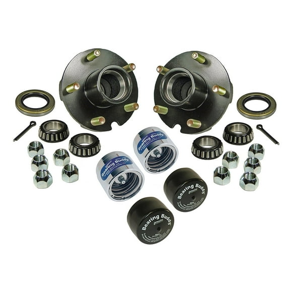 Trailer Hub Assemblies With Chrome Bearing Buddies and Bras - 1 Inch I.D. Bearings