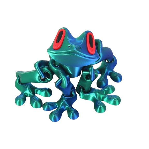Hotpom 2025 New 3D Printed Frog Fridge Magnets, Movable Jointed Ornament, Funny Refrigerator Magnets for Locker Kitchen Car Desk, Decorative Collectible