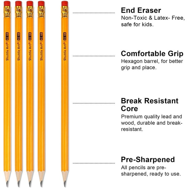 Basics Pre-Sharpened Wood Cased #2 HB Pencils, 30 Pack
