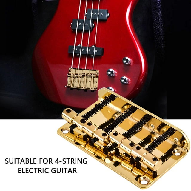 Bass Bridge,Professional Metal Four string Bass Guitar Bridge Bass Bridge Precision Superior Craftsmanship