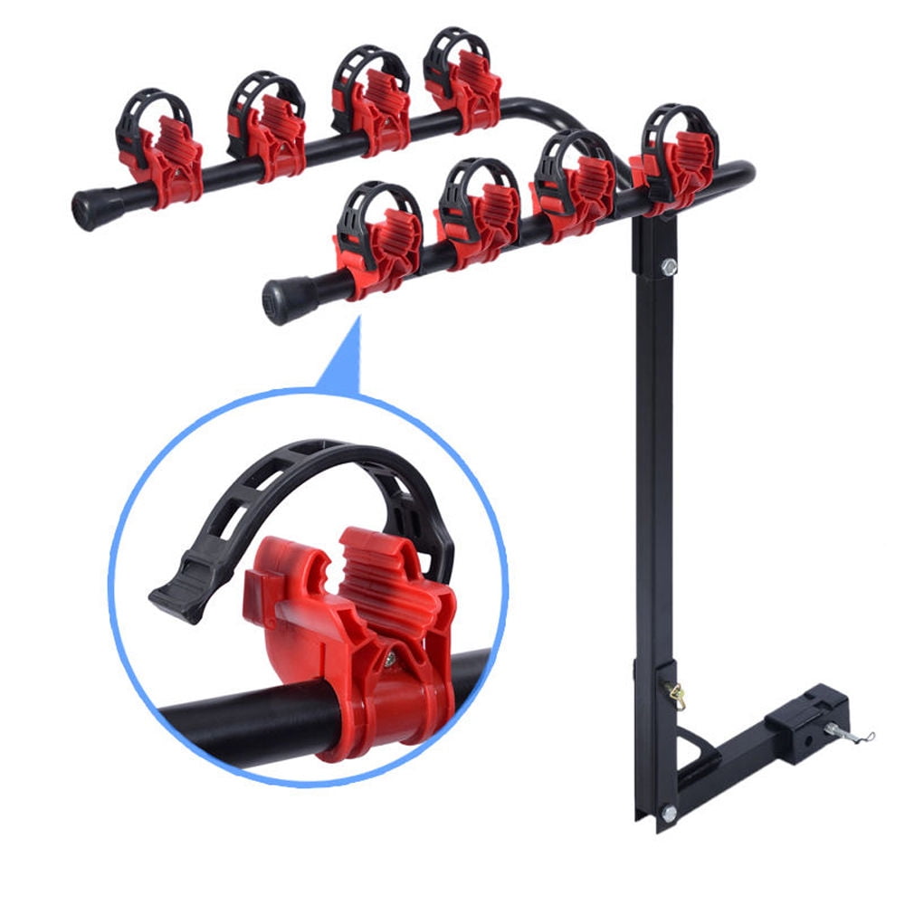 Zimtown Vertical Bike Rack Carrier, 4-Bike Hitch Mount Rack with 2-Inch Receiver for Car Auto Suv, 66 LB Load Capacity by Zimtown