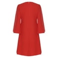 thumbnail image 4 of YiZYiF Robe de Soirée à Volants Manches Courtes Superposée Col Rond Formelle pour Mariage Femmes Rouge P, 4 of 5