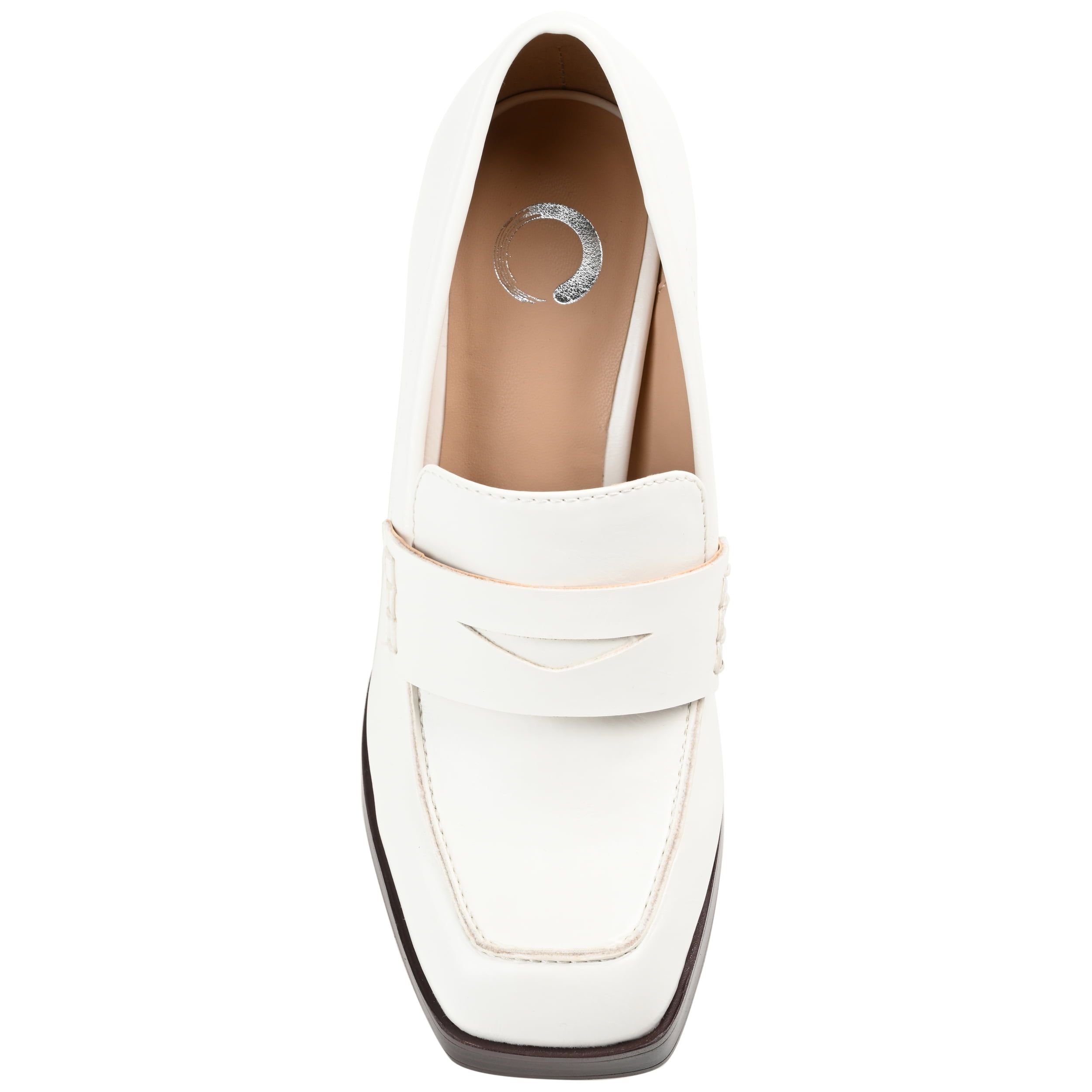 Journee Womens Ezzey Loafer Mid Stacked Heel Square Toe Pumps, Widths Available