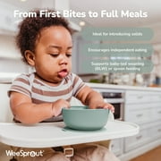 WeeSprout Suction Bowls for Baby & Toddlers (Set of 2) - 100% Silicone w/ Plastic Lid
