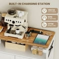 thumbnail image 6 of Juiluna 47" Farmhouse Sideboard Buffet Cabinet with Storage, Antique White Storage Cabinet with 2 Barn Doors and 3 Drawers, Coffee Bar Station Table with Built-in Power Outlet for Kitchen, Livingroom, 6 of 9