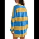 thumbnail image 5 of Suéteres de Cuello en V y Larga con Botones y Bloques de Color A Rayas para Mujer, Moda de Otoño 2025, Talla Grande Amarillo y Azul M, 5 of 6