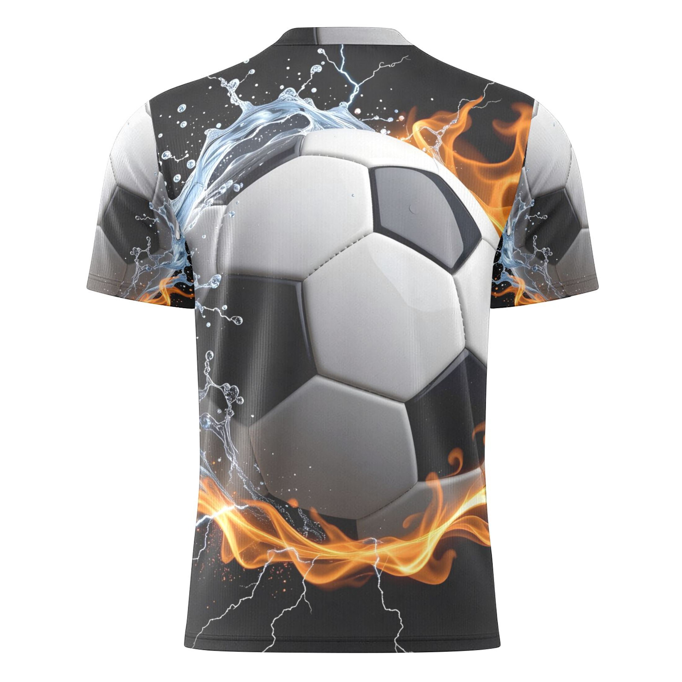 Flame Water Wrap Football Men's Sports Jerseys Athletic T-Shirt Football Referee Short Sleeves Shirt L
