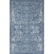 Unique Loom Indoor Rectangular Floral Farmhouse/Traditional/Transitional Area Rugs Blue/Gray, 5' 0 x 8' 0