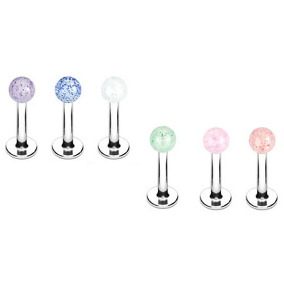 Body Accent 6 Ultra Sparkle Ball Labret Monroe Lip Chin Cheek Ring 16g