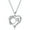 Clear, variant on Women Jewelry 18k White Gold Plated Engraved Words Love Heart Pendant Necklace