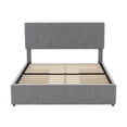 thumbnail image 4 of Royard Oaktree Full Size Upholstered Platform Bed with Four Drawers, Velvet Upholstery Bed Frame with Adjustable Headboard, Modern Storage Bed with Wooden Slats Support Mattress Foundation, Gray, 4 of 7
