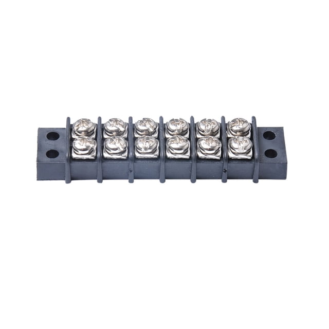 KAKOWELY double row terminal block Double Row Terminal Block 2x6 Position Double Row Wire Screw Connector Electric Barrier Terminal Strip Panel Block2.99"X0.83"X0.4"