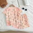 thumbnail image 5 of Grblisyd Girls 2 Piece Outfits Cute Animal Print Short Sleeve Crew Neck Tops and Elastic Waist Shorts Set Soft fashion Clothing Sets, 5 of 7