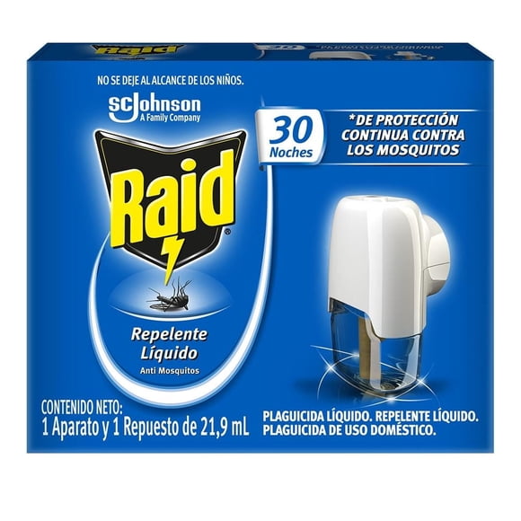 Insecticida Líquido Antimosquitos Raid Aparato y Repuesto de 21.9 ml
