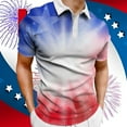 thumbnail image 2 of TOWED22 Men's Polo Shirts Summer American Flag Printed Shirt Turn Collar Short Sleeve Tops Shirts for Men(White,XXL), 2 of 3